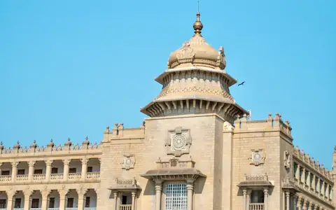 Vidhana Soudha state legislature building in Bengaluru, seat of Karnataka state government finances