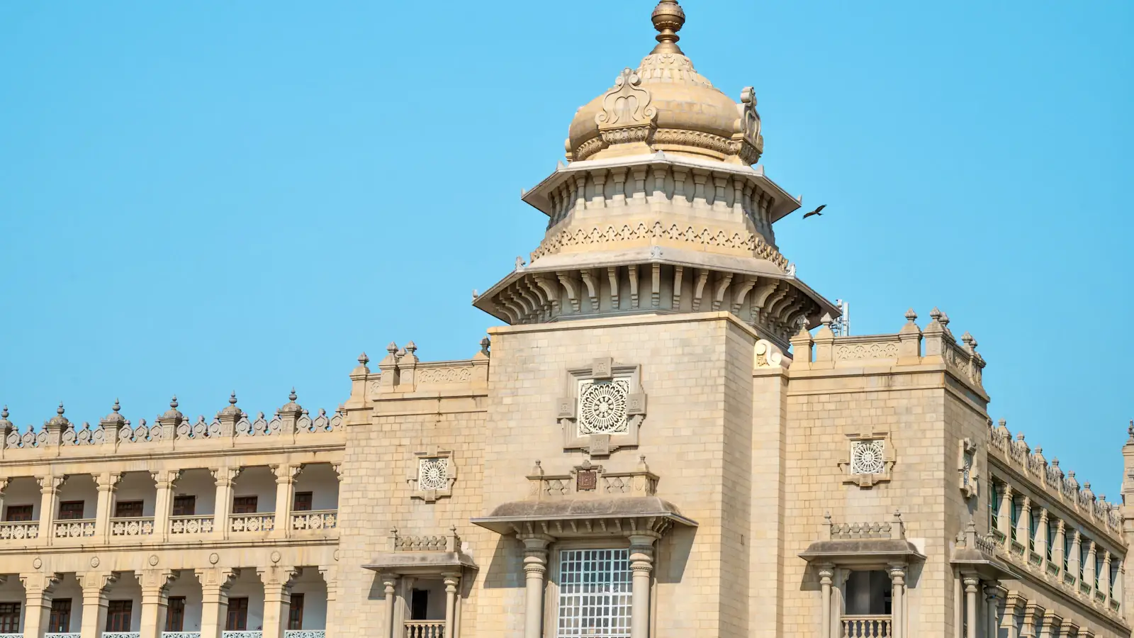 Vidhana Soudha state legislature building in Bengaluru, seat of Karnataka state government finances
