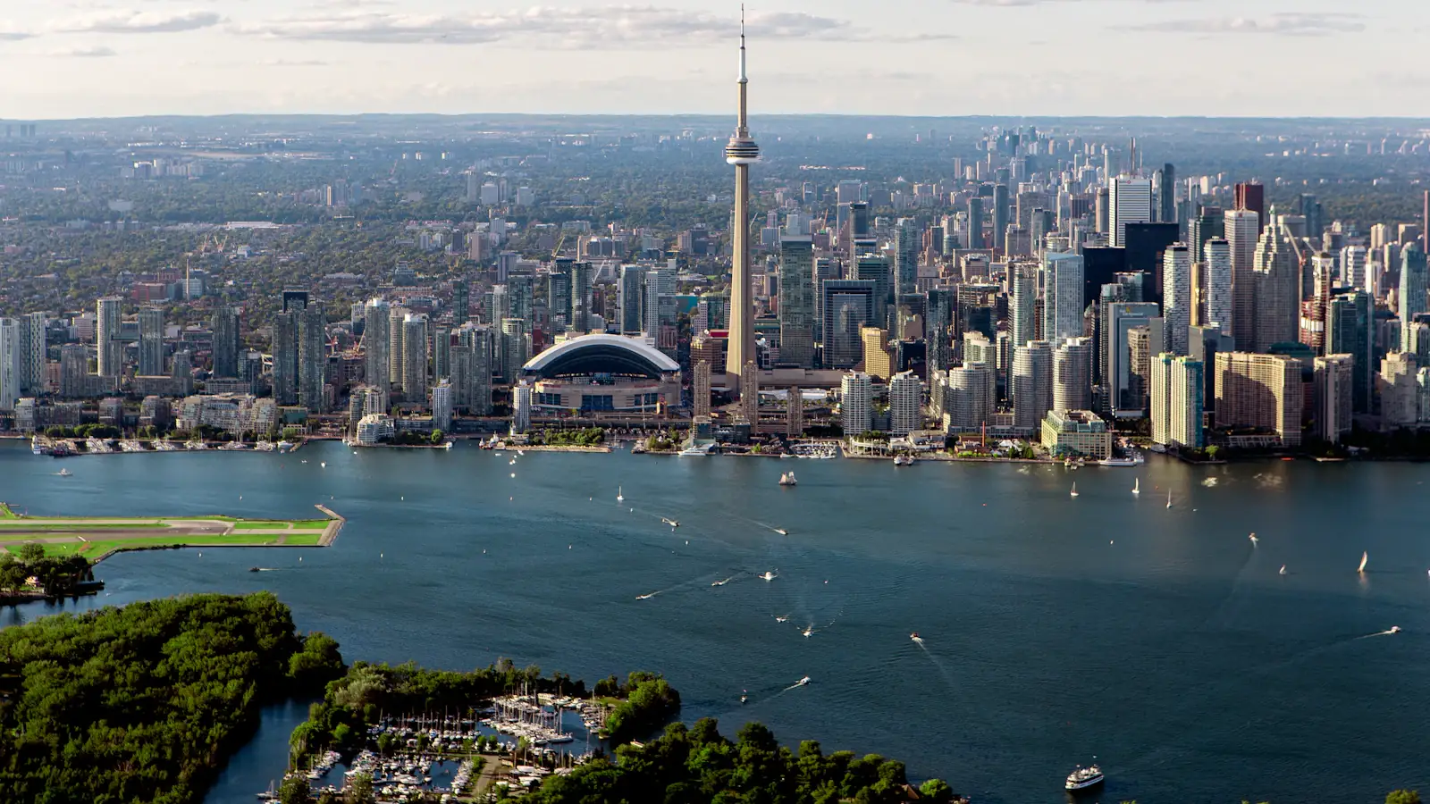 Aerial view of Toronto beside Lake Ontario, a major source of remittances to India